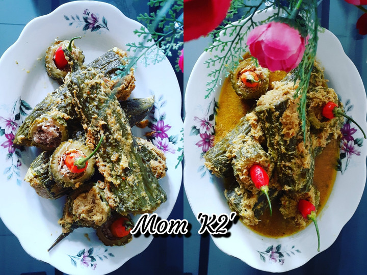 Anti Ribet, Buat PARE ISI DAGING AYAM MASAK BUMBU RENDANG MOM &amp;#39;K2&amp;#39; Praktis