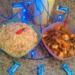 A picture of Paneer Schzewan and Schzewan Rice 🍚.
