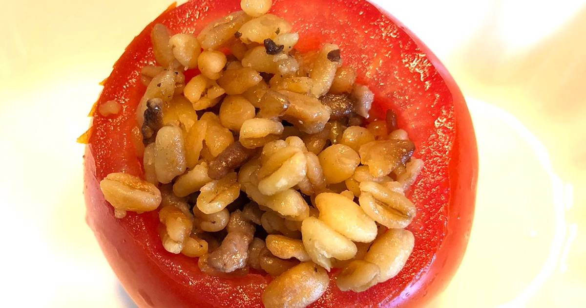 Gefüllte Tomaten mit Veggie Hack oder mit Rinderhackfleisch Rezept von ...