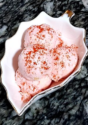 A picture of Chilli guava icecream.