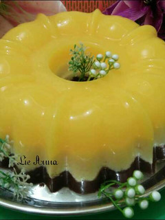 Foto resep Pudding Busa Jeruk Lapis Coklat