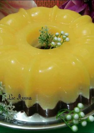Foto resep Pudding Busa Jeruk Lapis Coklat