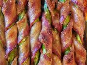 A picture of bacon wrapped asparagus