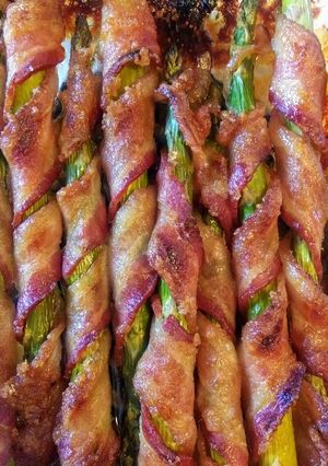 A picture of Simple Brown Sugared Bacon-wrapped Asparagus.