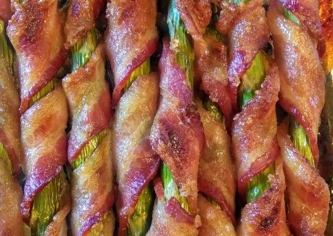 Simple Brown Sugared Bacon-wrapped Asparagus