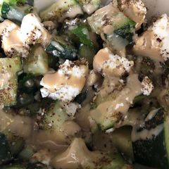 A picture of Cucumber and feta za’atar salad.