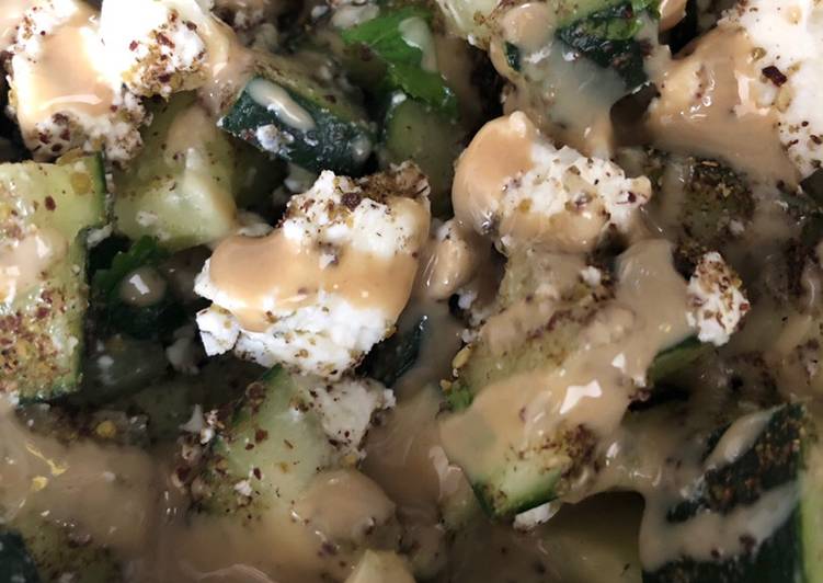 Steps to Cook Perfect Cucumber and feta za’atar salad