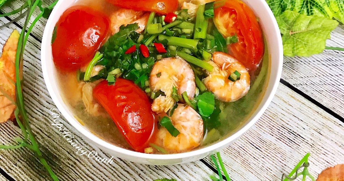 Cách Làm Món Canh Chua Rau Muống Nấu Tôm Thẻ của Hoàng Oanh - Cookpad