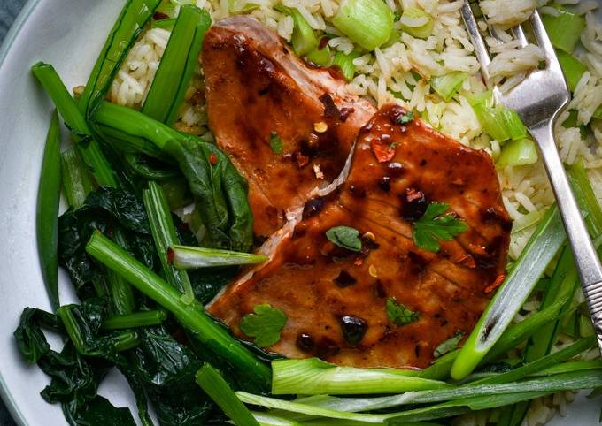 Hoisin Glazed Tuna Steak With Choi Sum Recipe By Natalie Marten Windsor Foodie Cookpad