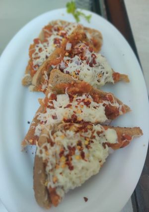 A picture of Left over Pav bhaji cheese toast.
