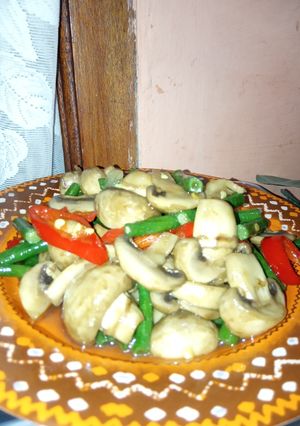 Foto resep Tumis jamur kancing, kacang panjang