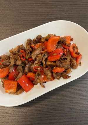 孜然炒雞腎 的食譜成品照片