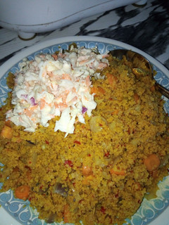 A picture of Cous cous nd coslow.