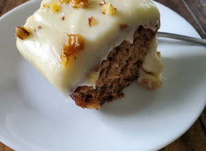 A picture of Zucchini Cake with Cream Cheese Frosting.