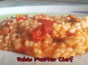 Foto di Risotto con Peperoni Rossi e Pancetta Affumicata