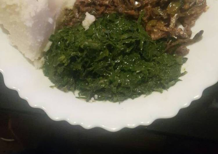 Step-by-Step Guide to Make Super Quick Homemade Omena fried with greens and ugali