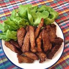 A picture of Thai Street Food •Sun Dried Pork Thai Style •Easy Recipe Moo Dad Deaw (Recipe number 1).