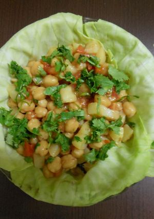 A picture of Potata channa salad.