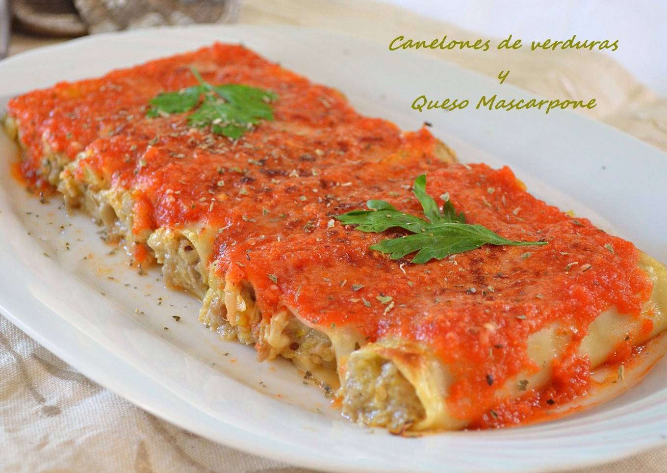 Canelones de verduras y queso mascarpone (Thermomix)