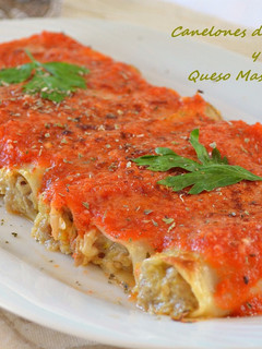 Una foto de Canelones de verduras y mascarpone (Thermomix)