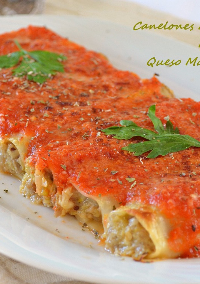 Una foto de Canelones de verduras y mascarpone (Thermomix)