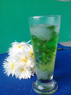 Foto resep Es sirup melon mint selasih