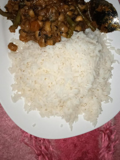 A picture of White Rice with Beans porridge.