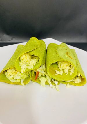 Una foto de Crêpes de espinaca y avena