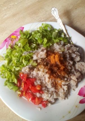 A picture of Rice and beans.