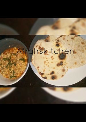 A picture of Miyar kwai da pita bread.