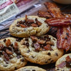A picture of Maple Bacon Chocolate Chip Cookies.