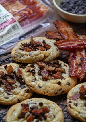 A picture of Maple Bacon Chocolate Chip Cookies.