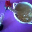 Mazamorra criolla con miel de caña