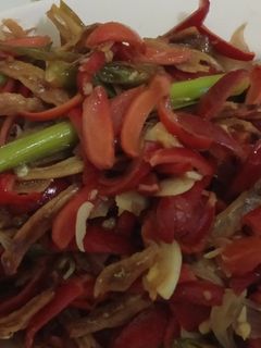 Foto resep Oseng kulit melinjo teri