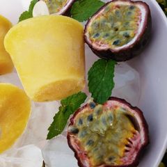 A picture of Passion fruit lollies#theme challenge.