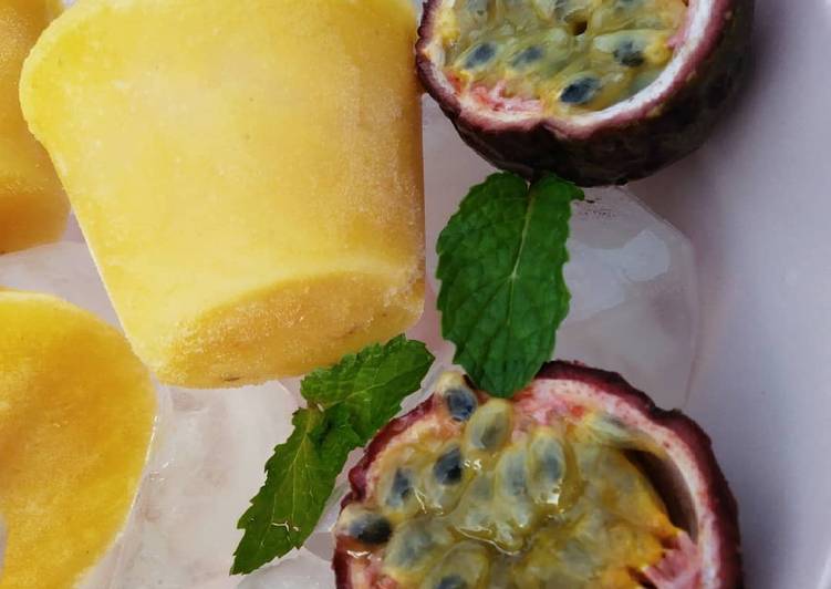 Recipe of Super Quick Homemade Passion fruit lollies#theme challenge