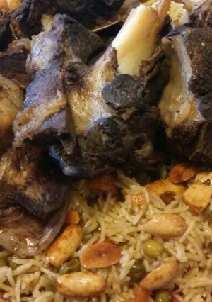صورة لوصفة رز بالخضار مع لحمة الضآن