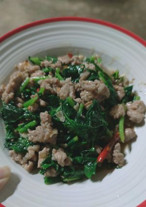 รูปของ ผัดผักเคลหมูสับ