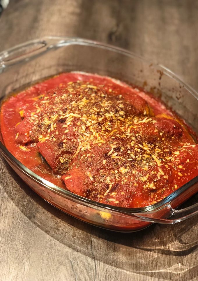 Una foto de Canelones con masa de zanahoria (sin harina)