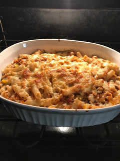 Una foto de Macarrones gratinados con atún y maicitos