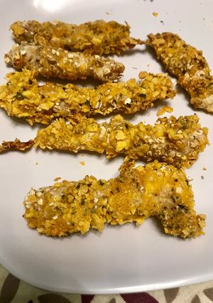 Foto principal de Tiras de pollo con copos de maíz y avena