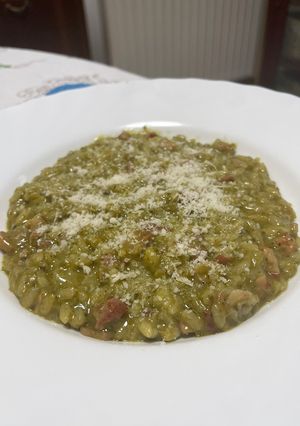 Una foto de Risotto al pesto