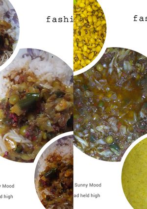 A picture of Shinkafa da miyar cabbage.