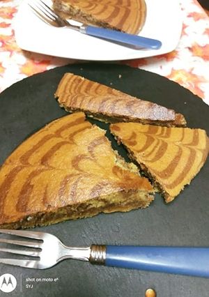 A picture of Eggless Marble Cake.