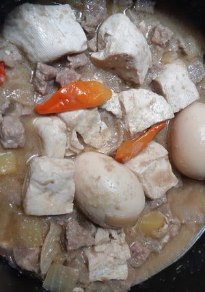 Foto resep Semur daging tahu telur sederhana