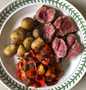 Easy Steps to Prepare|Recipe} Fillet of lamb with ratatouille and Jersey Royal potatoes Anti-Fail