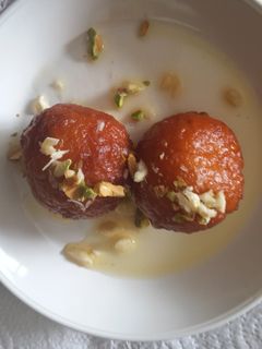 Una foto de Gulab Jamun (postre popular de la India)