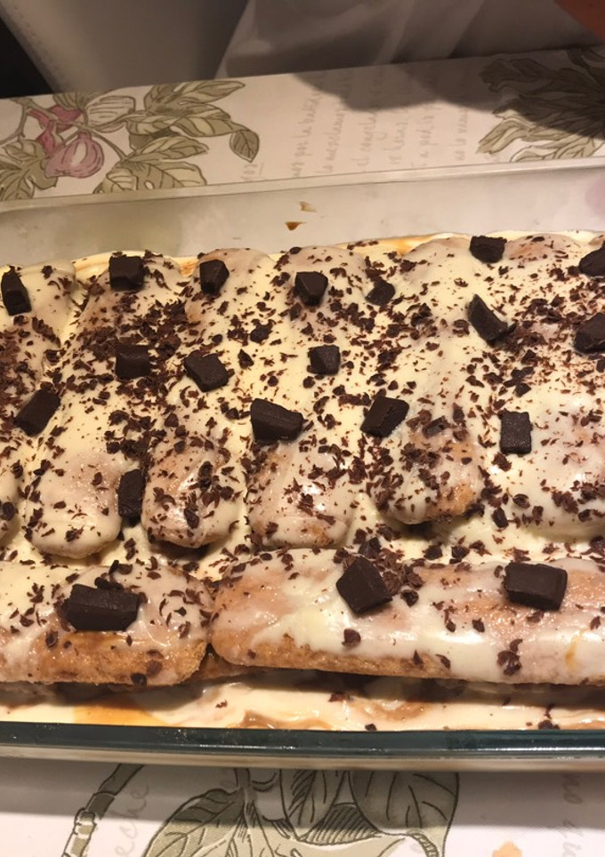 Una foto de Postre de vainillas y leche condensada