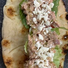 A picture of Tuna salad wrap lunch.