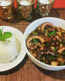 Cazuela de pulpo y almejas